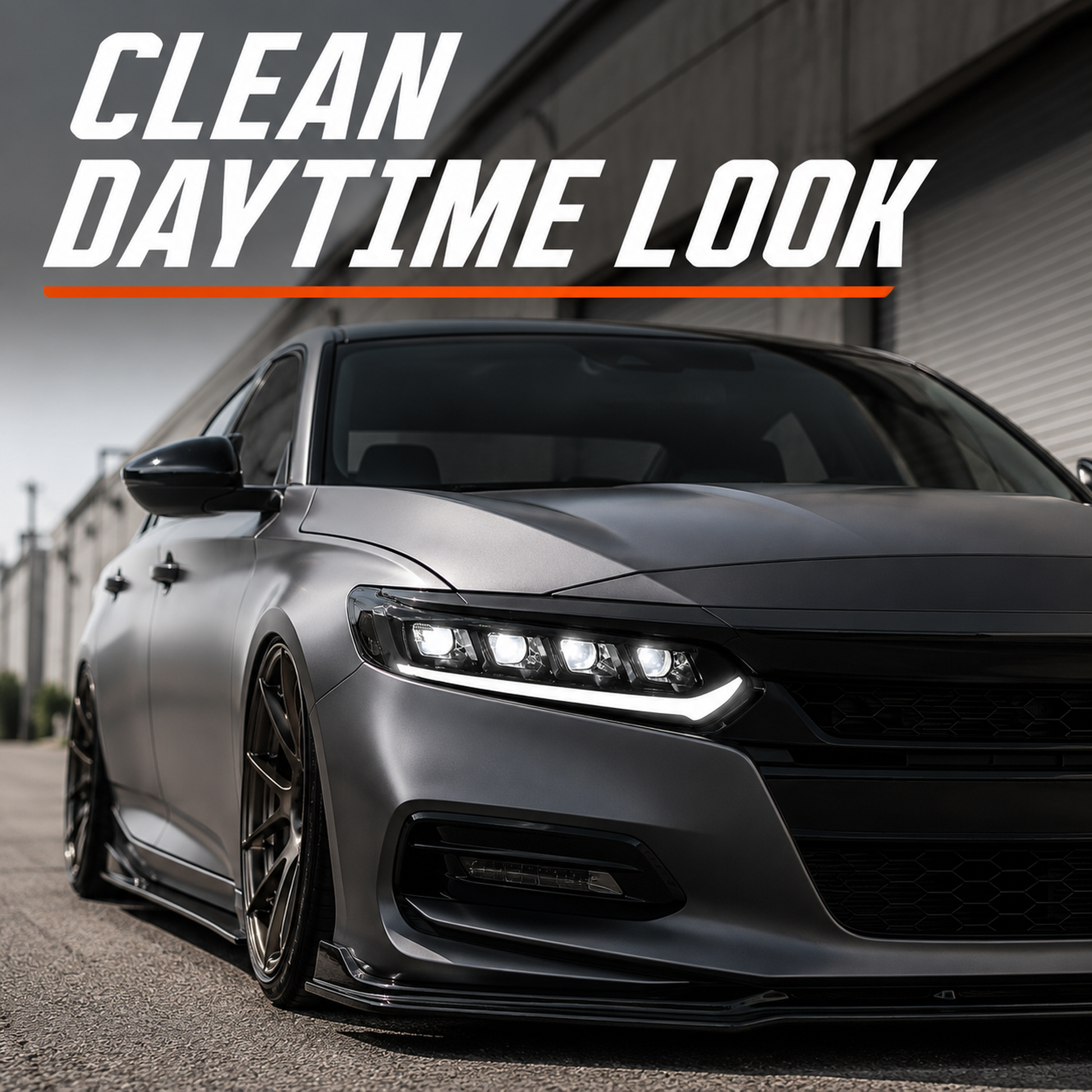 2018-2022 Honda Accord 10th Gen LED Quad Projector Headlights — clear white daytime look - H-ACC10-CW