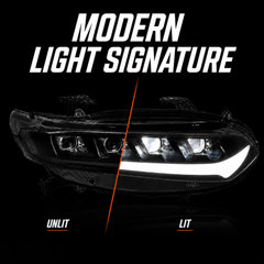 2018-2022 Honda Accord 10th Gen LED Quad Projector Headlights — clear white light signature - H-ACC10-CW