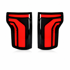 2015-2020 Ford F-150 LED Tail Lights - Smoked White, Sequential Turn Signal-1
