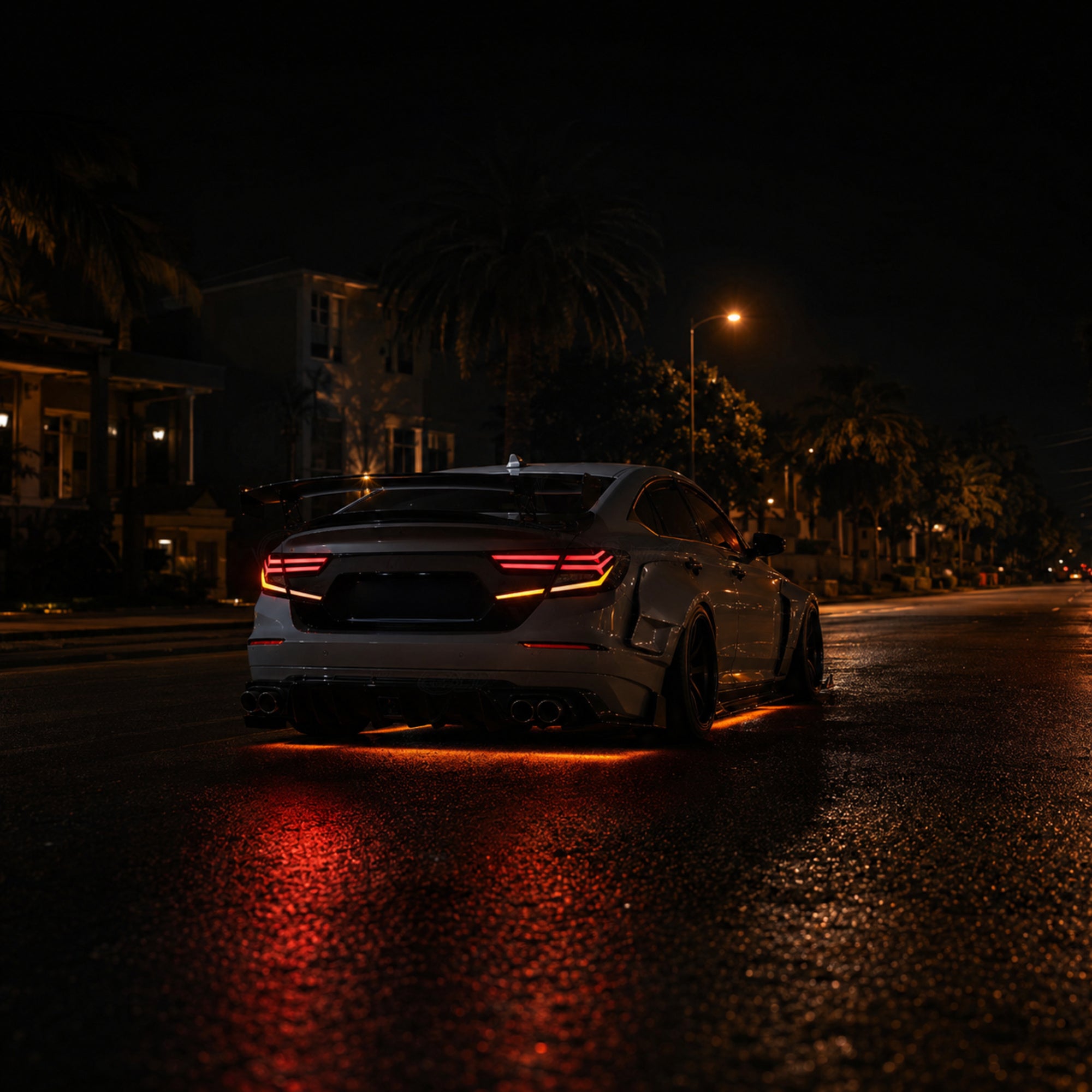 2018-2022 Honda Accord 10th Gen Sequential LED Tail Lights — smoked red night long shot - T-ACC10-FSH-SR