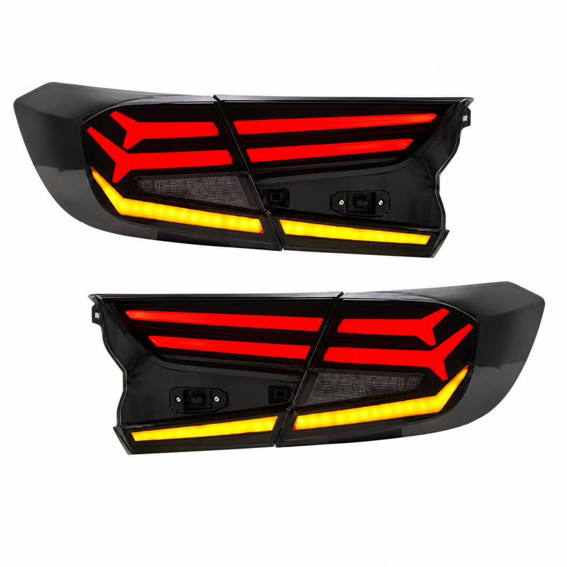 2018-2022 Honda Accord 10th Gen Sequential LED Tail Lights — smoked red white background main - T-ACC10-FSH-SR