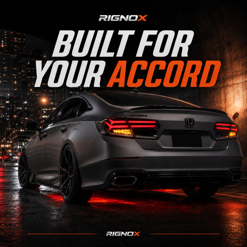 2018-2022 Honda Accord 10th Gen Sequential LED Tail Lights — clear white hero night upgrade - T-ACC10-FSH-CW