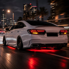 2018-2022 Honda Accord 10th Gen Sequential LED Tail Lights — clear white scene rolling shot pearl white 06 ef6e333a b239 - T-ACC10-FSH-CW