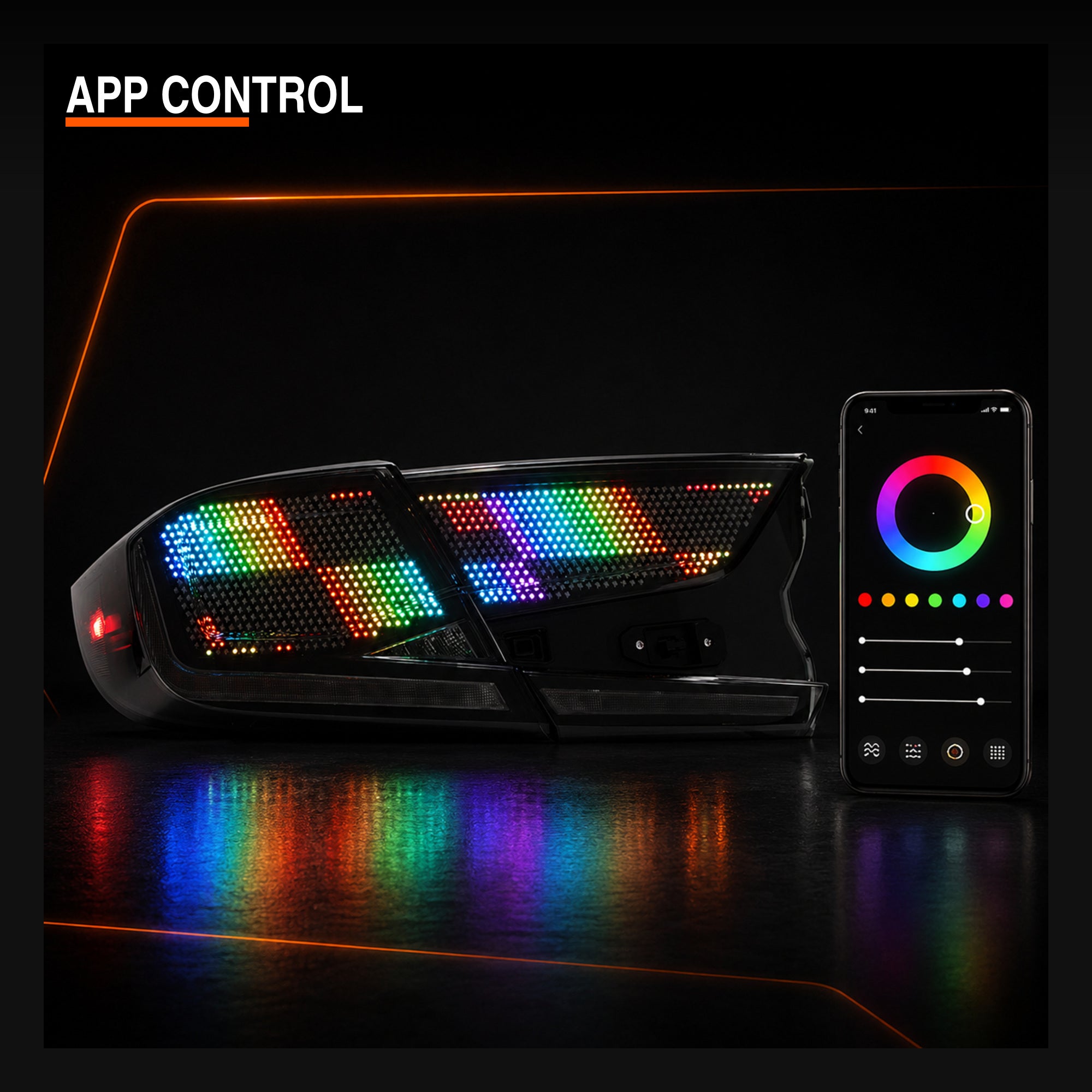 2018-2022 Honda Accord 10th Gen Sequential LED Tail Lights — digital RGB app control13 - T-ACC10-SDG