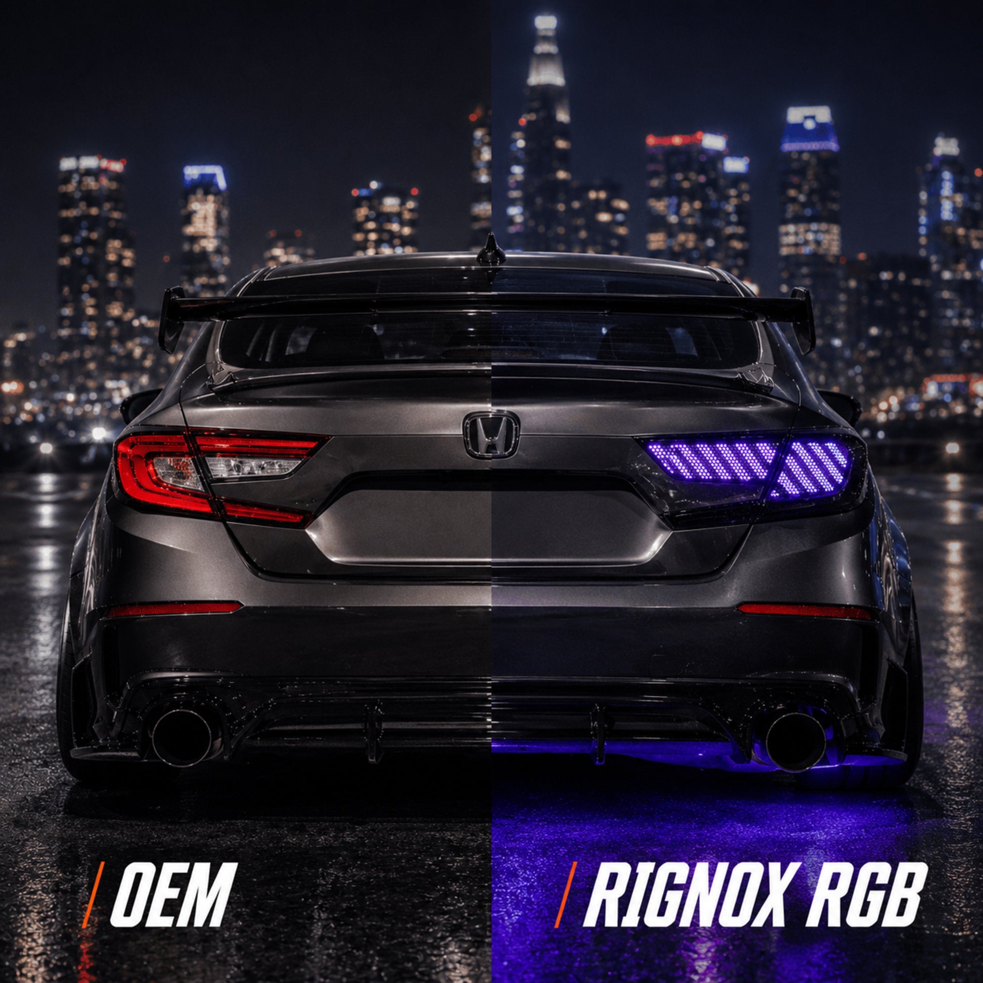 2018-2022 Honda Accord 10th Gen Sequential LED Tail Lights — digital RGB before after08 - T-ACC10-SDG