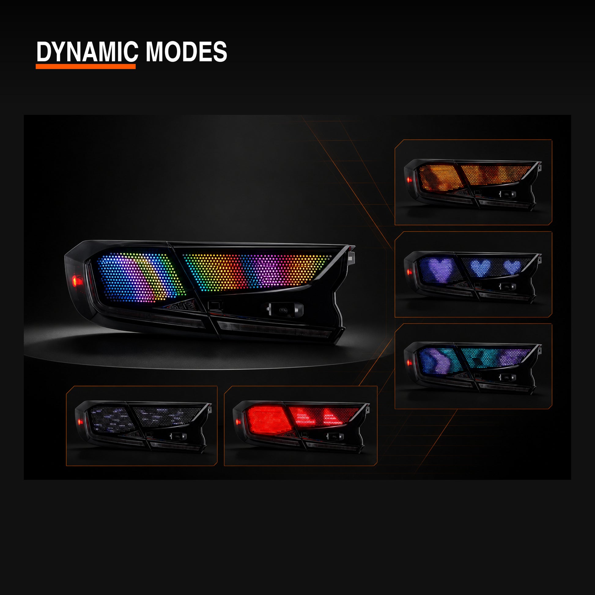 2018-2022 Honda Accord 10th Gen Sequential LED Tail Lights — digital RGB dynamic modes10 - T-ACC10-SDG