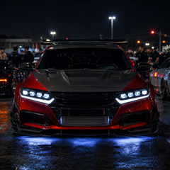 2018-2022 Honda Accord 10th Gen LED Quad Projector Headlights — clear white car meet front low - H-ACC10-CW