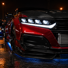 2018-2022 Honda Accord 10th Gen LED Quad Projector Headlights — clear white car meet headlight close - H-ACC10-CW