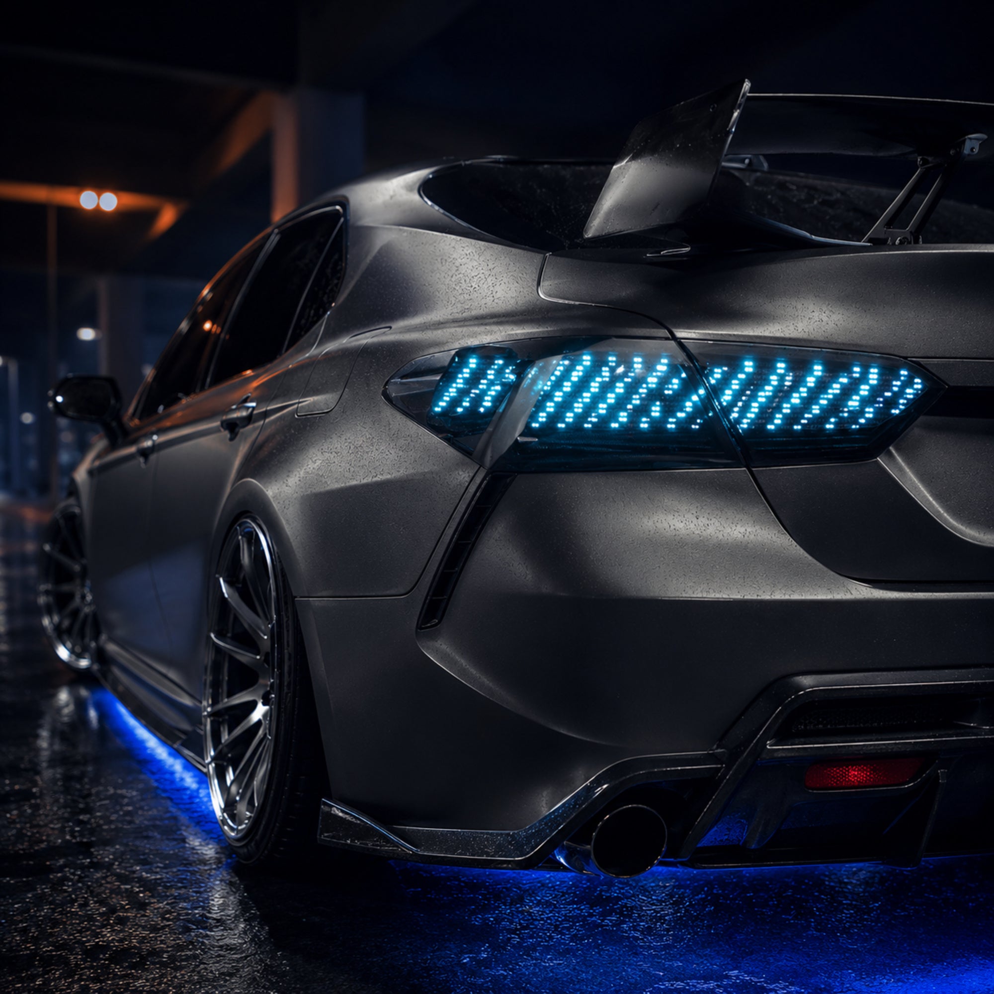 2018-2024 Toyota Camry 8th Gen Sequential LED Tail Lights — digital RGB blue night04 - T-CAM18-HL-SDG