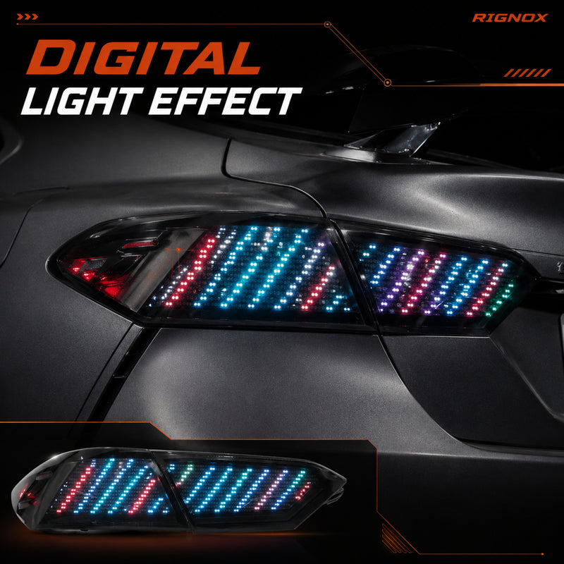 2018-2024 Toyota Camry 8th Gen Sequential LED Tail Lights — digital RGB digital effect11 - T-CAM18-HL-SDG