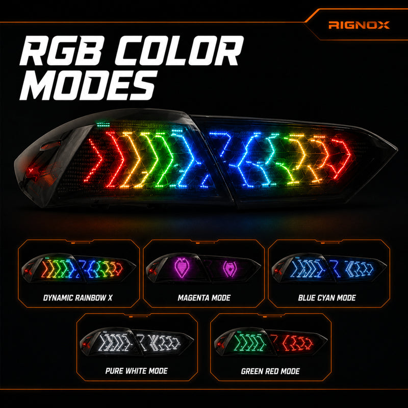 2018-2024 Toyota Camry 8th Gen Sequential LED Tail Lights — digital RGB rgbcolors10 - T-CAM18-RC-SRGB