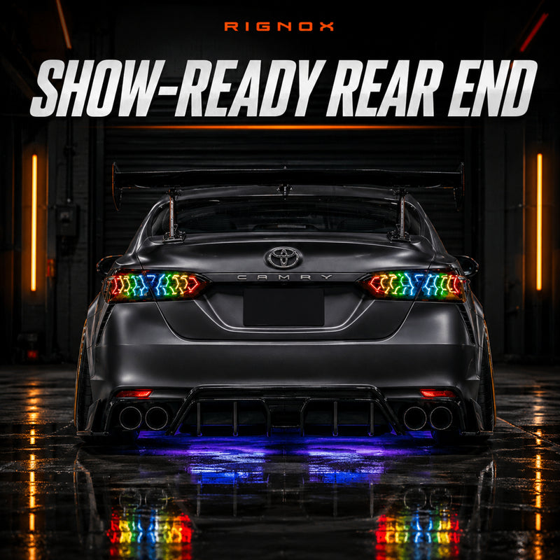 2018-2024 Toyota Camry 8th Gen Sequential LED Tail Lights — digital RGB rear upgrade15 - T-CAM18-HL-SDG
