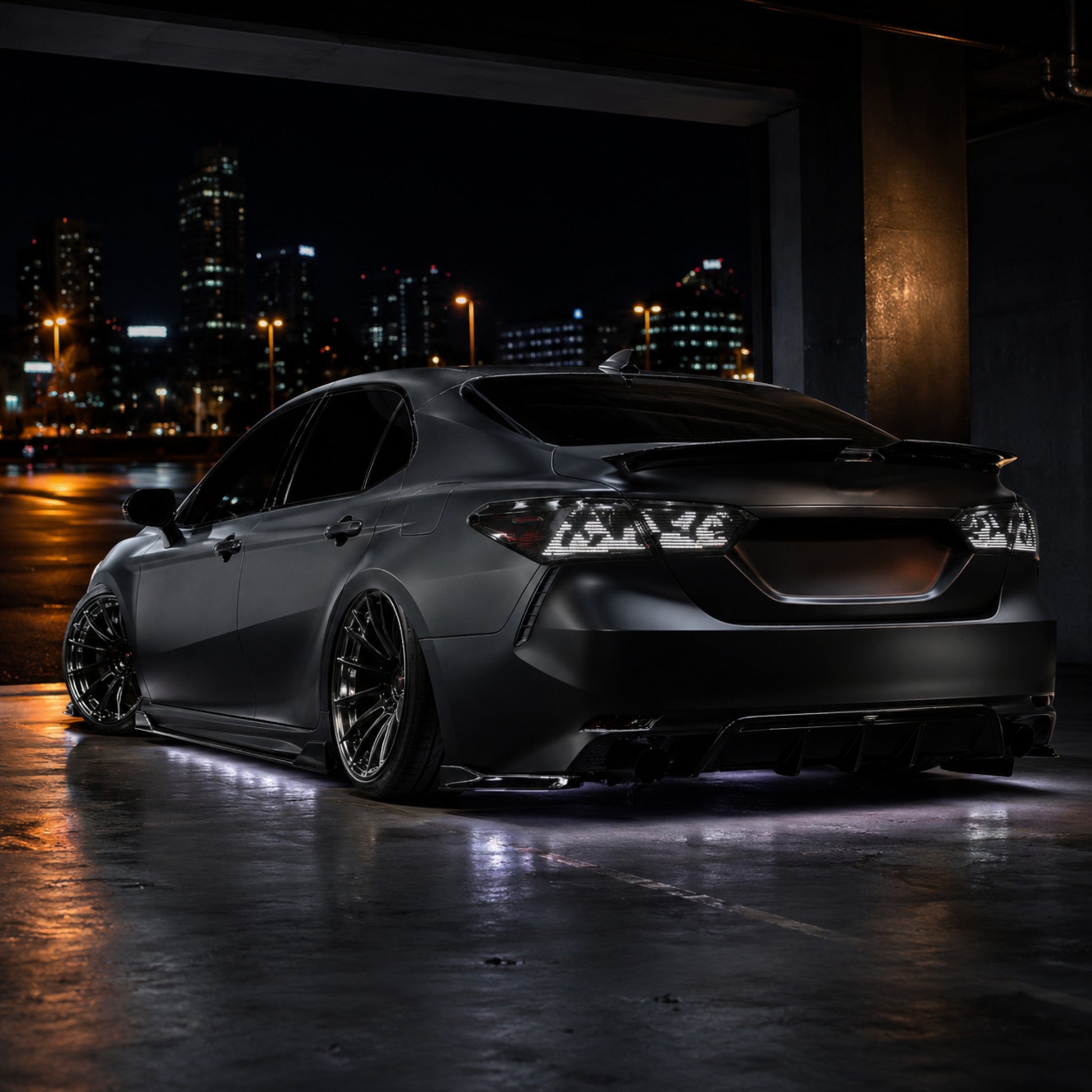 2018-2024 Toyota Camry 8th Gen Sequential LED Tail Lights — digital RGB white signature07 - T-CAM18-HL-SDG