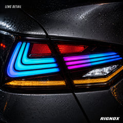 2018-2024 Toyota Camry 8th Gen Sequential LED Tail Lights — RGB lens close up - T-CAM18-HL-SRGB