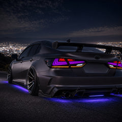 2018-2024 Toyota Camry 8th Gen Sequential LED Tail Lights — RGB low angle rear - T-CAM18-HL-SRGB