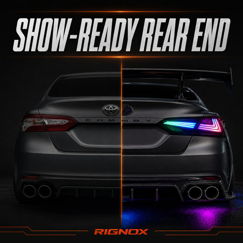 2018-2024 Toyota Camry 8th Gen Sequential LED Tail Lights — RGB rear end upgrade - T-CAM18-HL-SRGB
