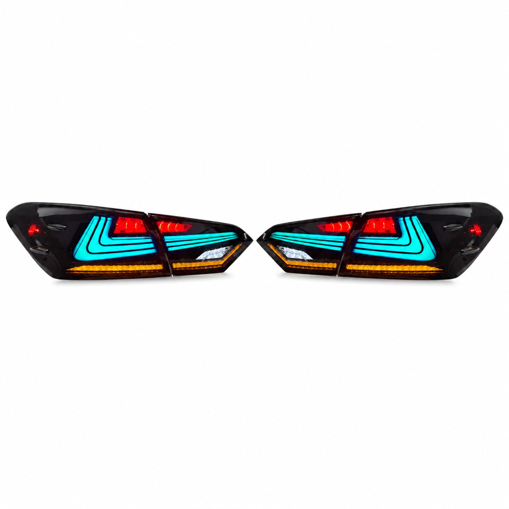 2018-2024 Toyota Camry 8th Gen Sequential LED Tail Lights — RGB white background - T-CAM18-HL-SRGB