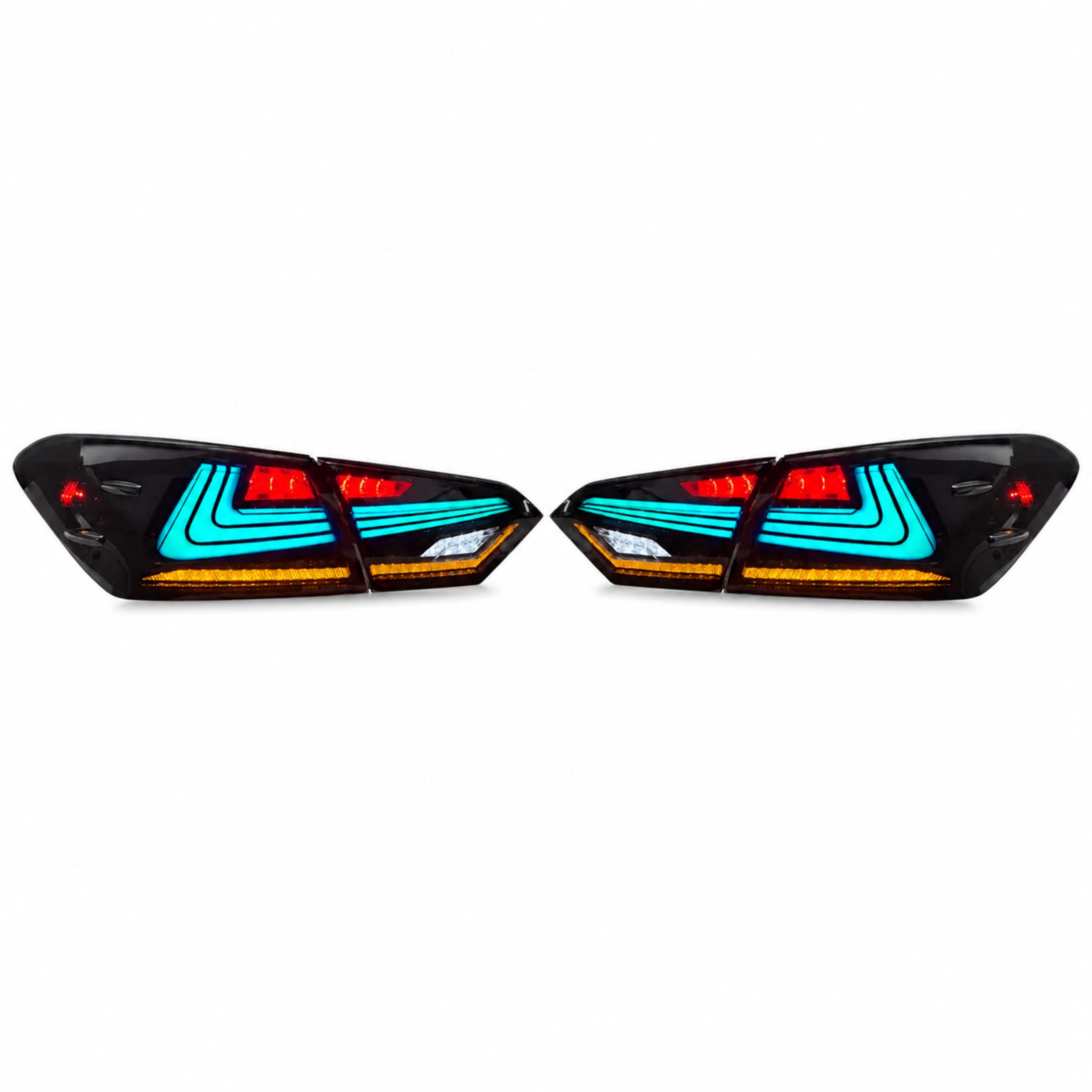2018-2024 Toyota Camry 8th Gen Sequential LED Tail Lights — RGB white background - T-CAM18-HL-SRGB