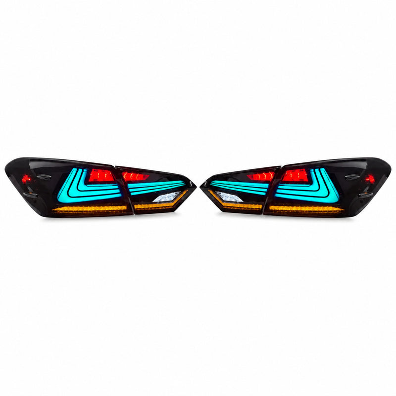 2018-2024 Toyota Camry 8th Gen Sequential LED Tail Lights — RGB white background - T-CAM18-HL-SRGB