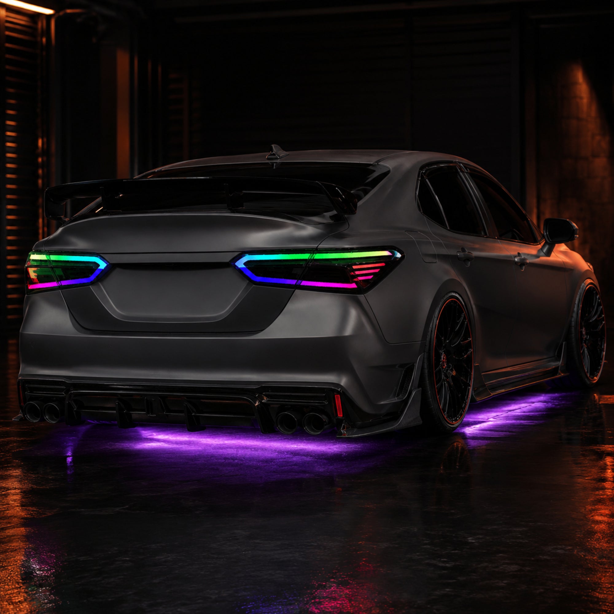 2018-2024 Toyota Camry 8th Gen Sequential LED Tail Lights — rectilinear RGB garage show - T-CAM18-RC-SRGB