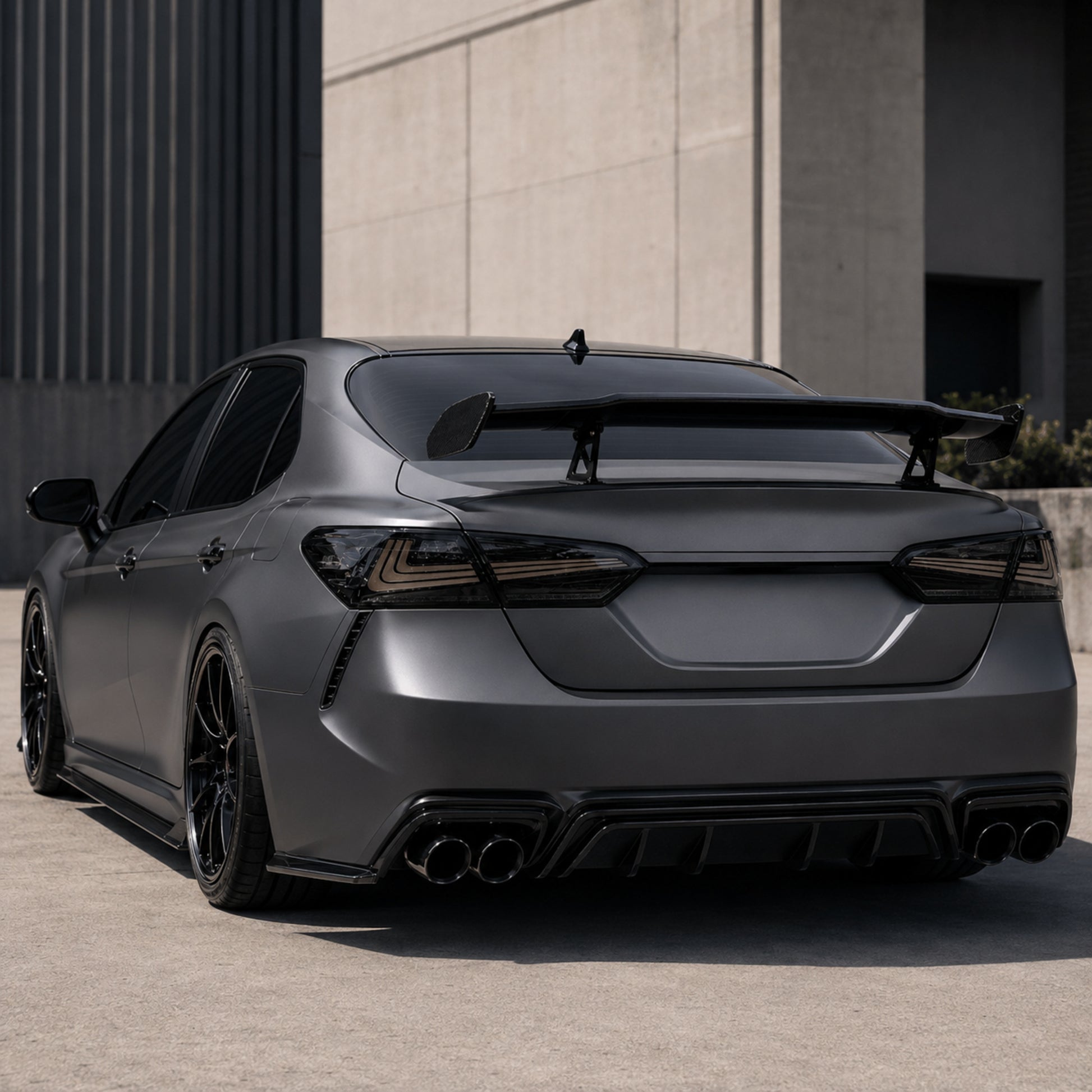 2018-2024 Toyota Camry 8th Gen Sequential LED Tail Lights — smoked red rectilinear daytime unlit rear look - T-CAM18-HL-SR