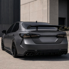 2018-2024 Toyota Camry 8th Gen Sequential LED Tail Lights — smoked red rectilinear daytime unlit rear look - T-CAM18-HL-SR