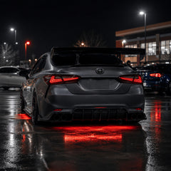 2018-2024 Toyota Camry 8th Gen Sequential LED Tail Lights — smoked red rectilinear parking lot rear view - T-CAM18-HL-SR