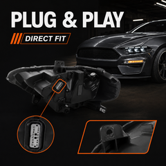 2015-2017 Ford Mustang S550 Pre-Facelift LED Triple Projector Headlights — clear LED projector plug play 14 43e3aae2 de22 - H-MUS15
