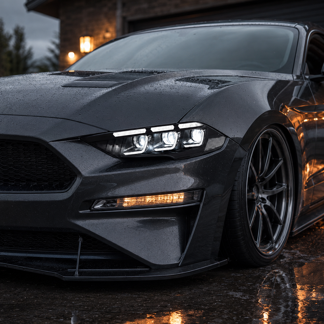 2018-2023 Ford Mustang S550 Facelift LED Projector Headlights | OEM Blade DRL, White or RGB