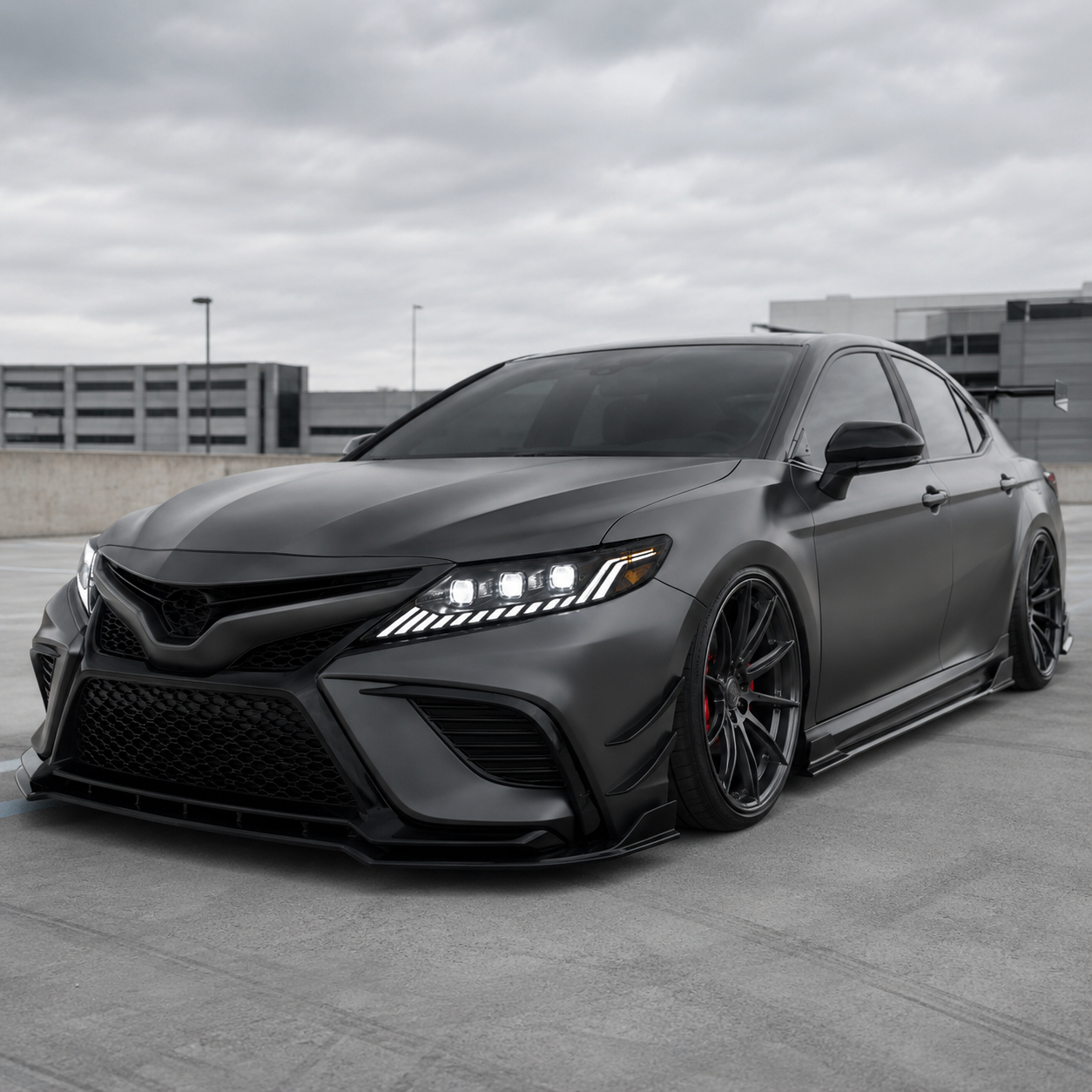 2018-2024 Toyota Camry LED Triple Projector Headlights — clear white clean daytime look - H-CAM18-CW