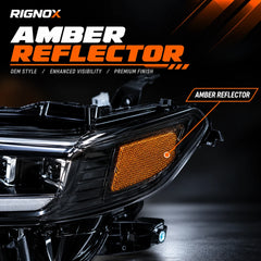2018-2024 Toyota Camry LED Triple Projector Headlights — amber reflector  — H-CAM18-SWD-A