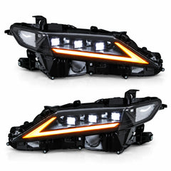 2018-2024 Toyota Camry LED Triple Projector Headlights — main product view — H-CAM18-SWD-CW