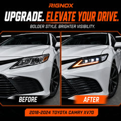 2018-2024 Toyota Camry LED Triple Projector Headlights — upgrade comparison — H-CAM18-SWD-CW