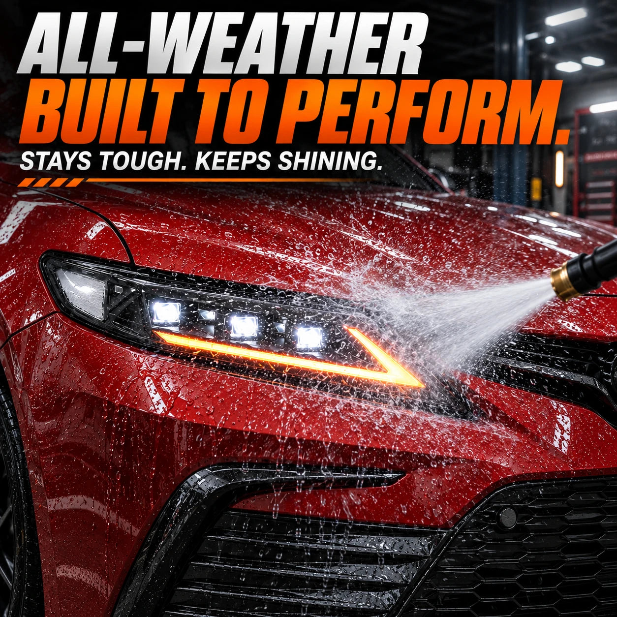 2018-2024 Toyota Camry LED Triple Projector Headlights — waterproof — H-CAM18-SWD-CW