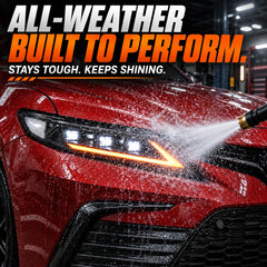 2018-2024 Toyota Camry LED Triple Projector Headlights — waterproof — H-CAM18-SWD-CW