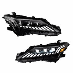 2018-2024 Toyota Camry LED Triple Projector Headlights — main product view — H-CAM18-CW