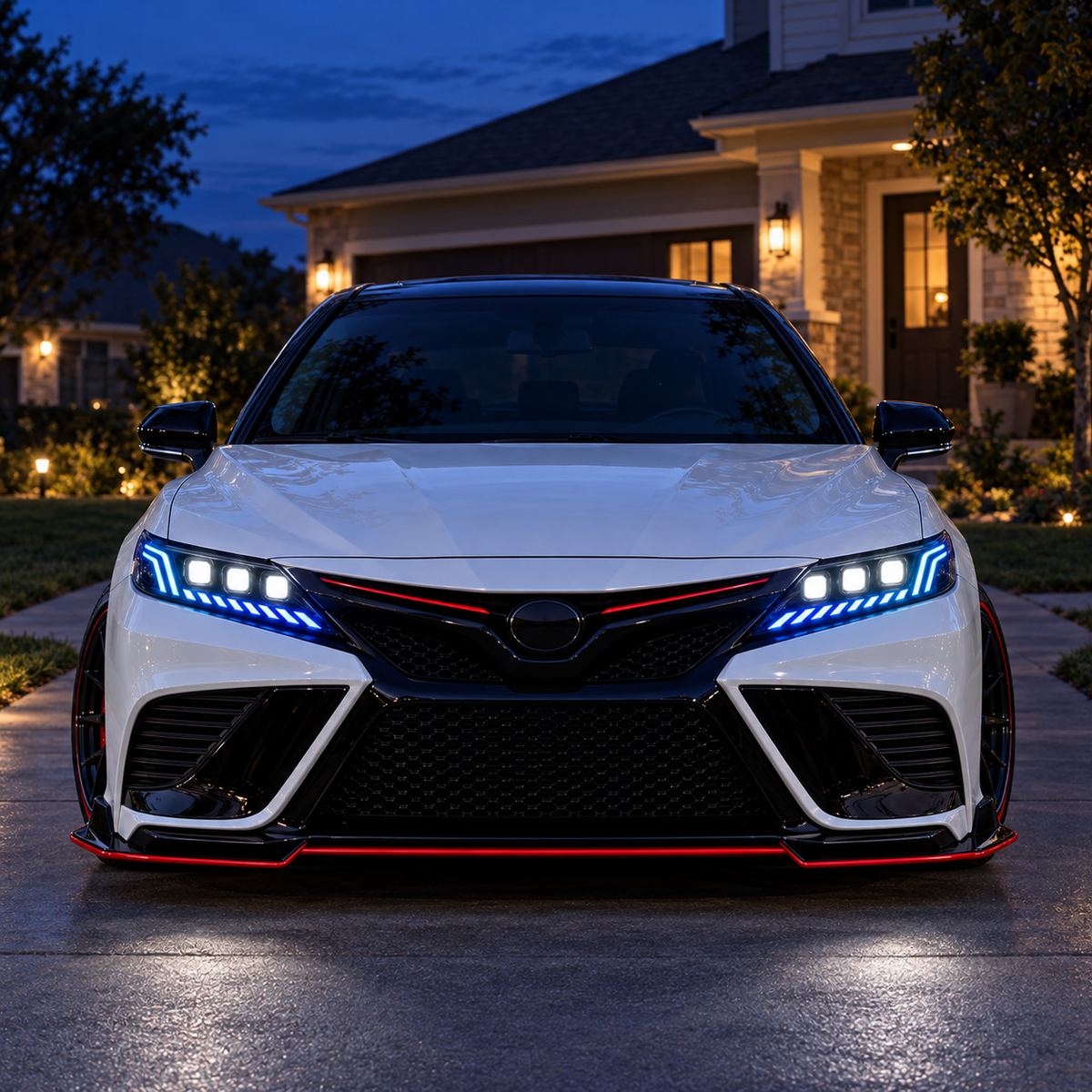 2018-2024 Toyota Camry LED Triple Projector Headlights — blue light — H-CAM18-CRGB