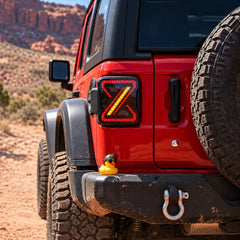 2018-2026 Jeep Wrangler JL & JLU Sequential LED Tail Lights Assembly — Pair — Amber Turn Signal — T-WRA18-SW