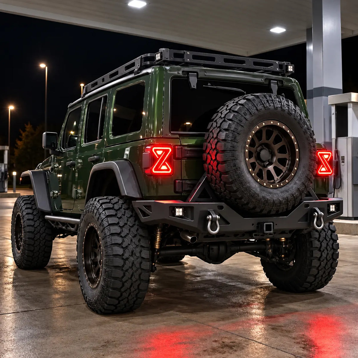 2018-2026 Jeep Wrangler JL & JLU Sequential LED Tail Lights Assembly — Pair — Brighter Brake Light — T-WRA18-SW