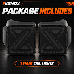 2018-2026 Jeep Wrangler JL & JLU Sequential LED Tail Lights Assembly — Pair — Package Includes — T-WRA18-SW