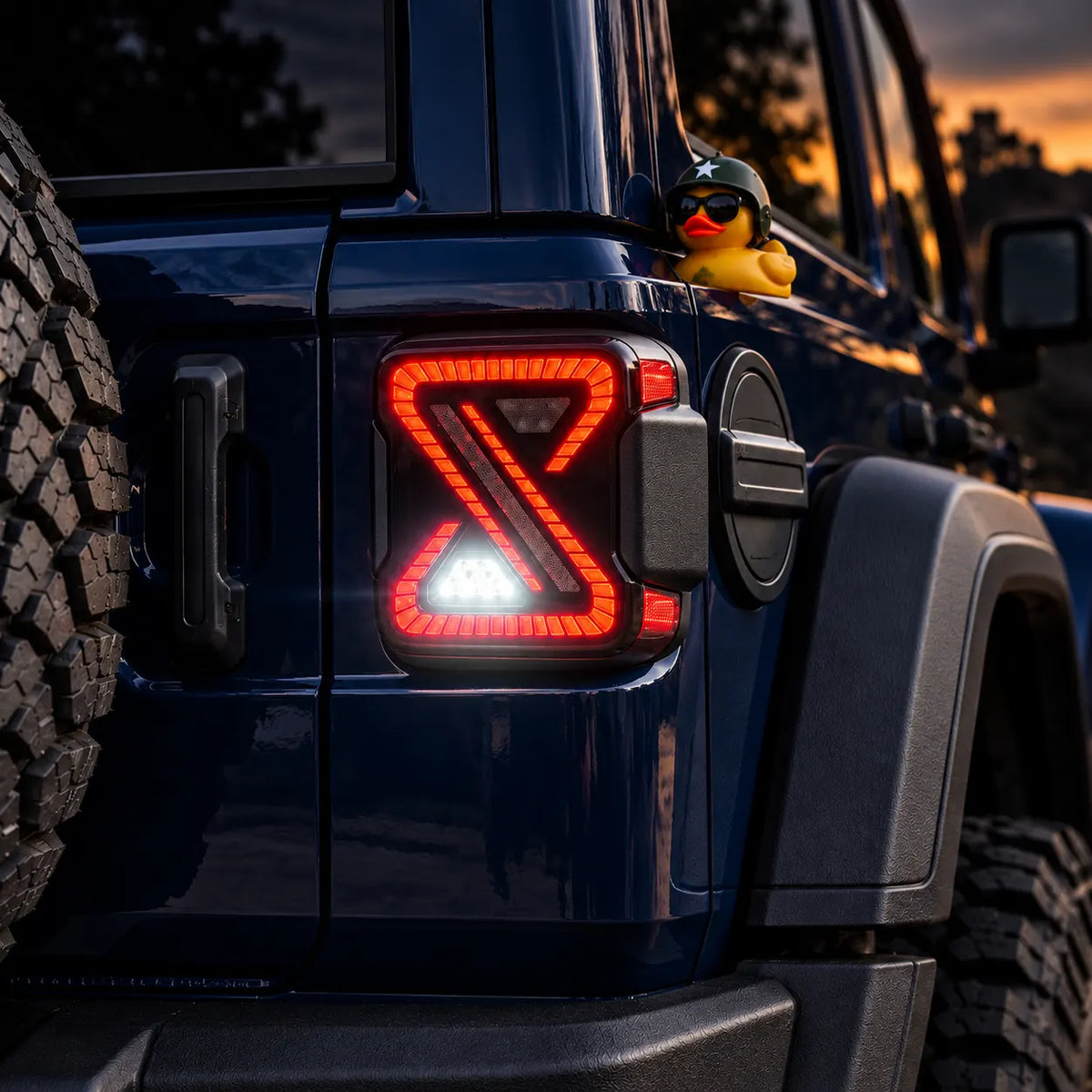 2018-2026 Jeep Wrangler JL & JLU Sequential LED Tail Lights Assembly — Pair — Safer Reverse Light — T-WRA18-SW
