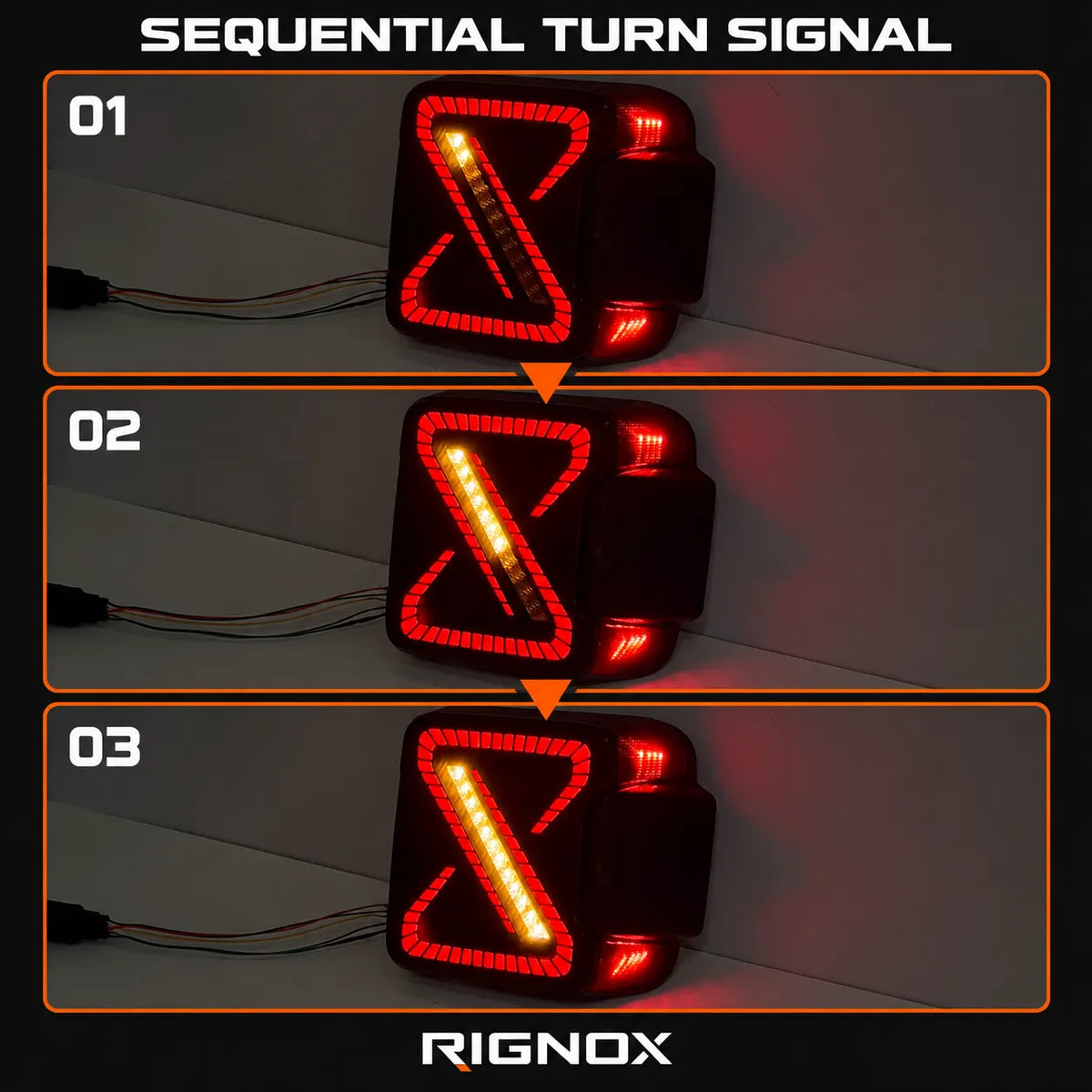 2018-2026 Jeep Wrangler JL & JLU Sequential LED Tail Lights Assembly — Pair — Sequential Turn Signal — T-WRA18-SW