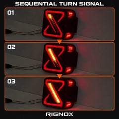 2018-2026 Jeep Wrangler JL & JLU Sequential LED Tail Lights Assembly — Pair — Sequential Turn Signal — T-WRA18-SW