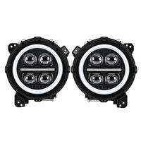 2018-2026 Jeep Wrangler JL & JLU LED Quad Projector Headlights Assembly — Pair — main — H-WRA18