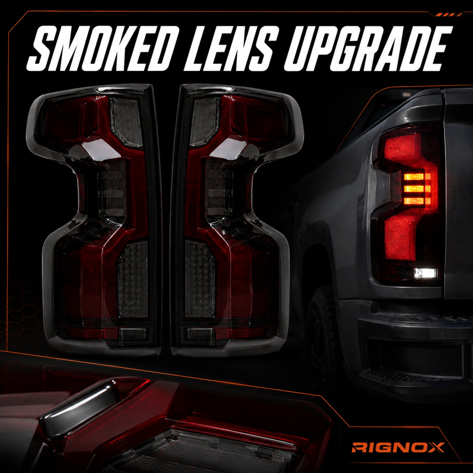 2019-2023 Chevrolet Silverado 1500 Sequential LED Tail Lights — smoke red halo sequential function12 - T-SILV19-SR