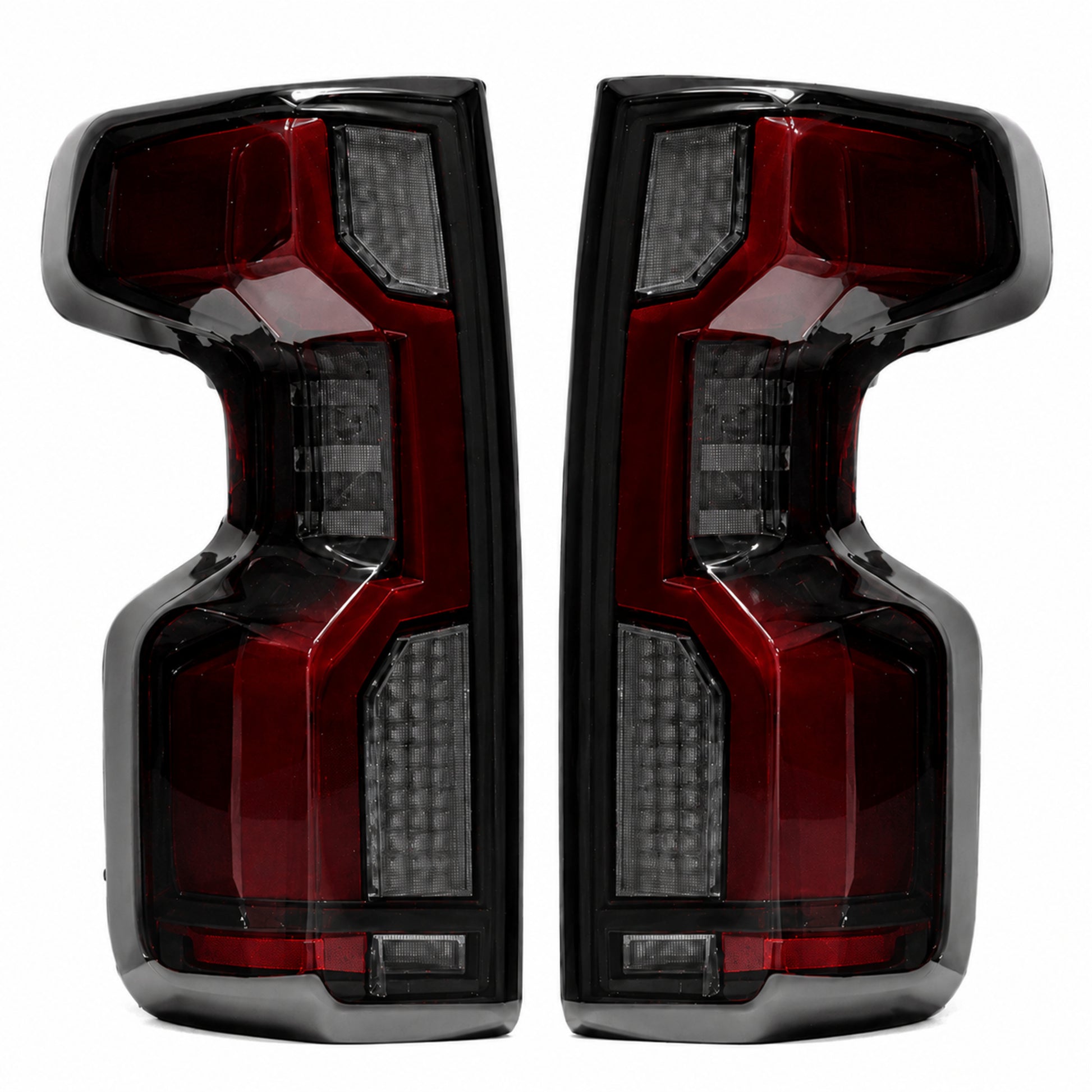 2019-2023 Chevrolet Silverado 1500 Sequential LED Tail Lights — smoke red halo sequential main01 - T-SILV19-SR