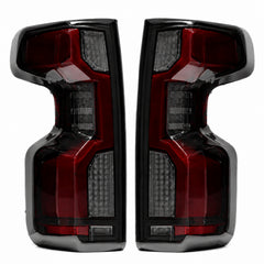2019-2023 Chevrolet Silverado 1500 Sequential LED Tail Lights — smoke red halo sequential main01 - T-SILV19-SR