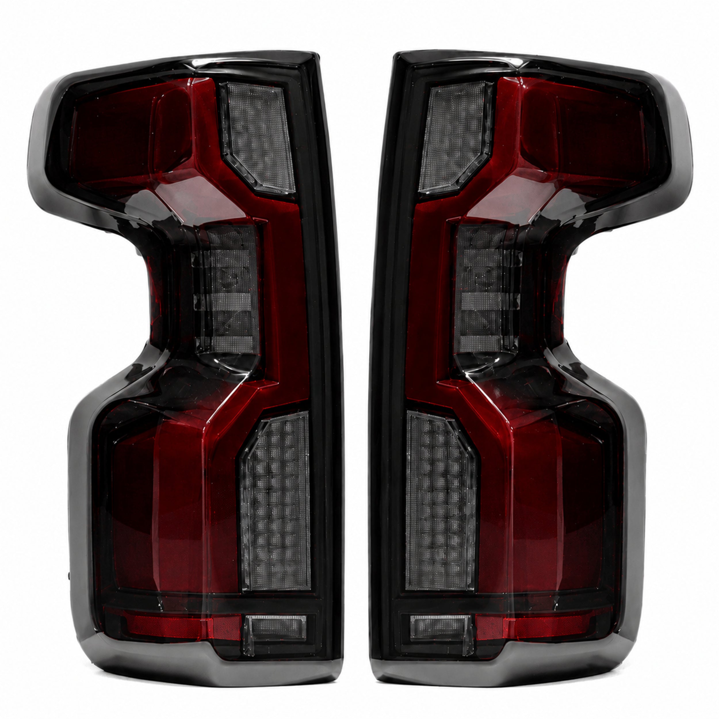 2019-2023 Chevrolet Silverado 1500 Sequential LED Tail Lights — smoke red halo sequential main01 - T-SILV19-SR