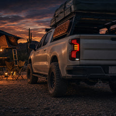 2019-2023 Chevrolet Silverado 1500 Sequential LED Tail Lights — smoke red halo sequential scene04 - T-SILV19-SR