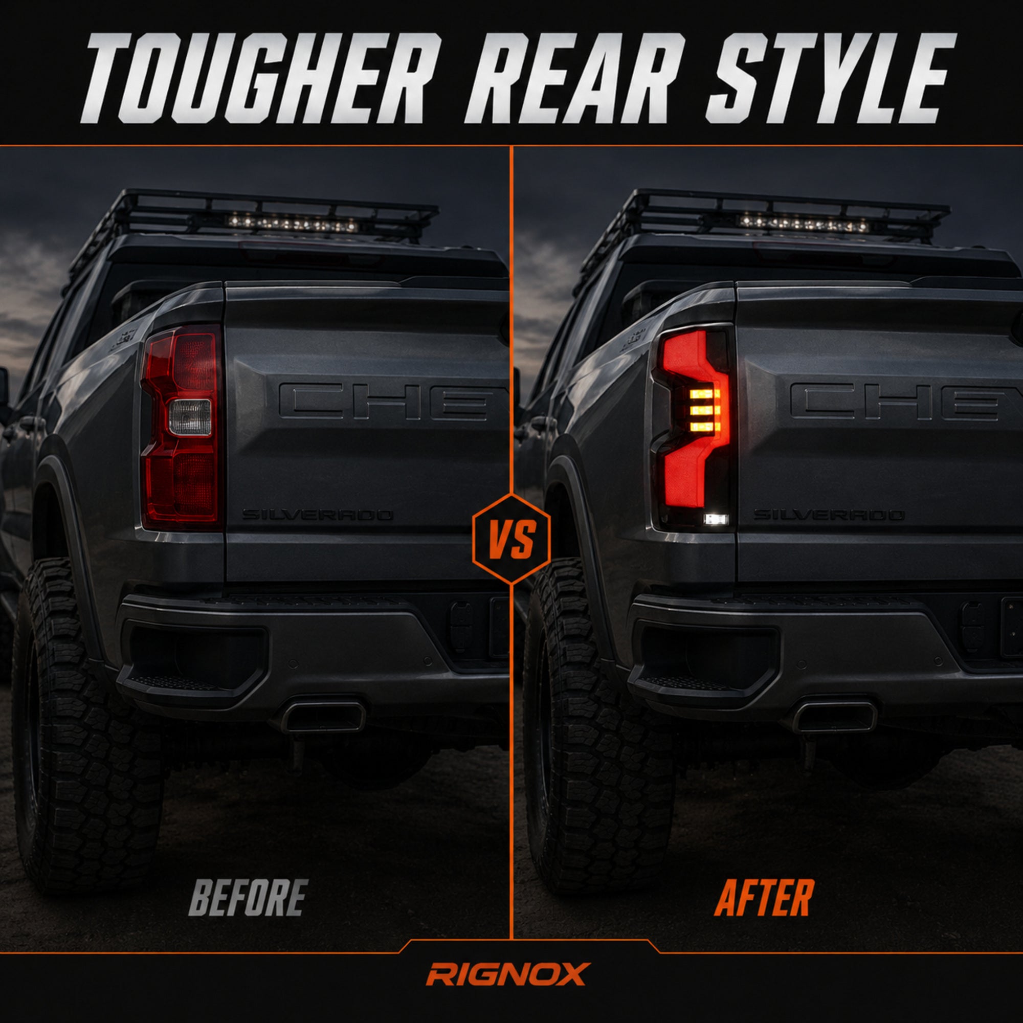 2019-2023 Chevrolet Silverado 1500 LED Tail Lights | Smoke Red Halo, Sequential